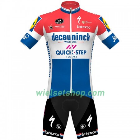 Fietskleding (Fietsshirt + Korte Koersbroek) 2020 Quick-Step Floors Nederlands kampioenschap N001